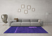 Machine Washable Abstract Purple Modern Area Rugs in a Living Room, wshabs1856pur