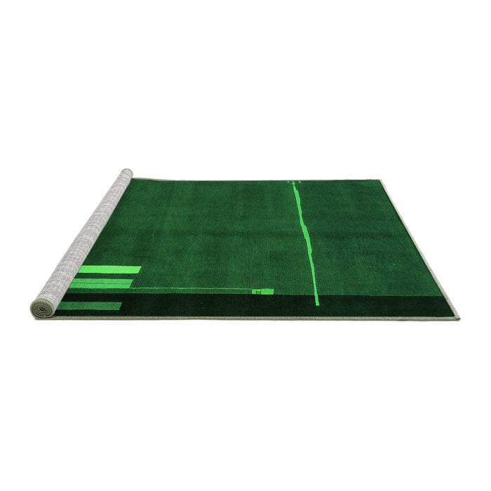Sideview of Machine Washable Abstract Green Modern Area Rugs, wshabs1856grn