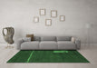 Machine Washable Abstract Emerald Green Modern Area Rugs in a Living Room,, wshabs1856emgrn