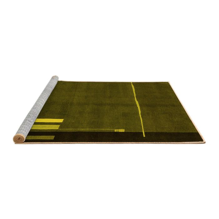 Sideview of Machine Washable Abstract Yellow Modern Rug, wshabs1856yw