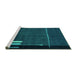 Sideview of Machine Washable Abstract Turquoise Modern Area Rugs, wshabs1856turq