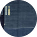 Round Abstract Deep-Sea Blue Modern Rug, abs1856