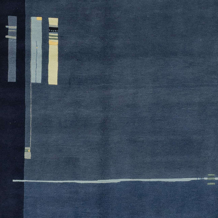 Machine Washable Abstract Deep-Sea Blue Rug, wshabs1856