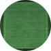 Round Abstract Emerald Green Modern Rug, abs1857emgrn