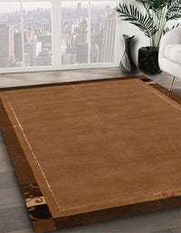 Abstract Saddle Brown Modern Rug, abs1857