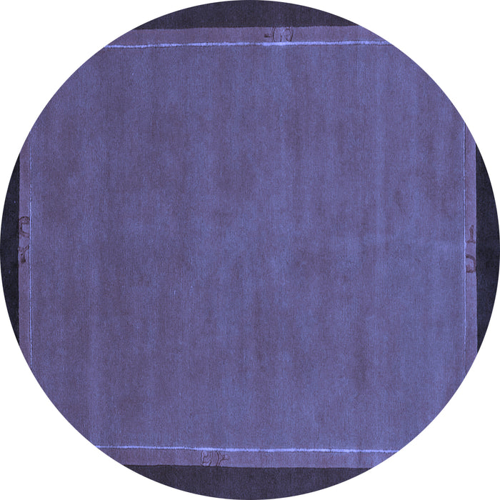 Round Abstract Blue Modern Rug, abs1857blu