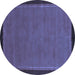 Round Abstract Blue Modern Rug, abs1857blu