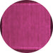 Round Machine Washable Abstract Pink Modern Rug, wshabs1857pnk