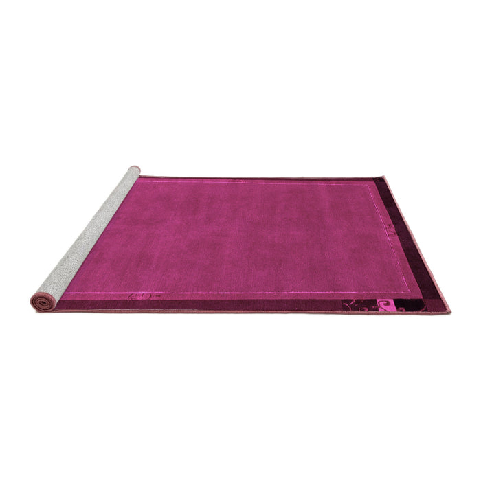 Sideview of Machine Washable Abstract Pink Modern Rug, wshabs1857pnk