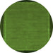 Round Abstract Green Modern Rug, abs1857grn