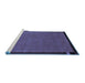 Sideview of Machine Washable Abstract Blue Modern Rug, wshabs1857blu