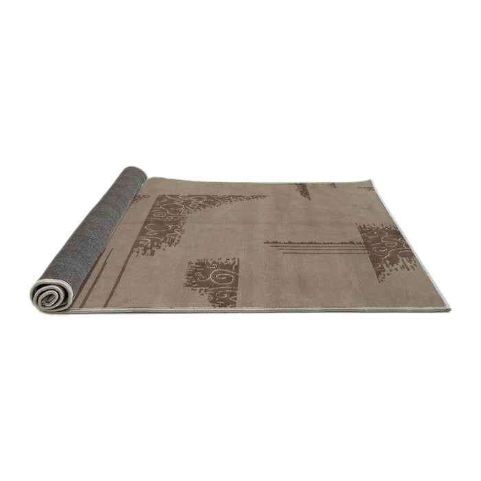 Sideview of Abstract Dark Almond Brown Modern Rug, abs1858