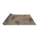 Sideview of Abstract Dark Almond Brown Modern Rug, abs1858