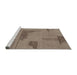 Sideview of Machine Washable Abstract Dark Almond Brown Rug, wshabs1858