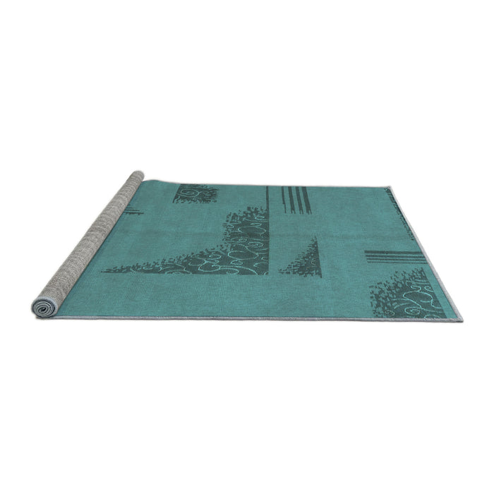Sideview of Machine Washable Abstract Light Blue Modern Rug, wshabs1858lblu