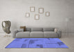 Machine Washable Abstract Blue Modern Rug in a Living Room, wshabs1858blu