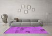 Machine Washable Abstract Purple Modern Area Rugs in a Living Room, wshabs1858pur