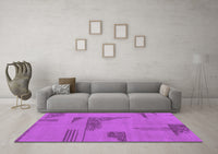 Machine Washable Abstract Purple Modern Rug, wshabs1858pur