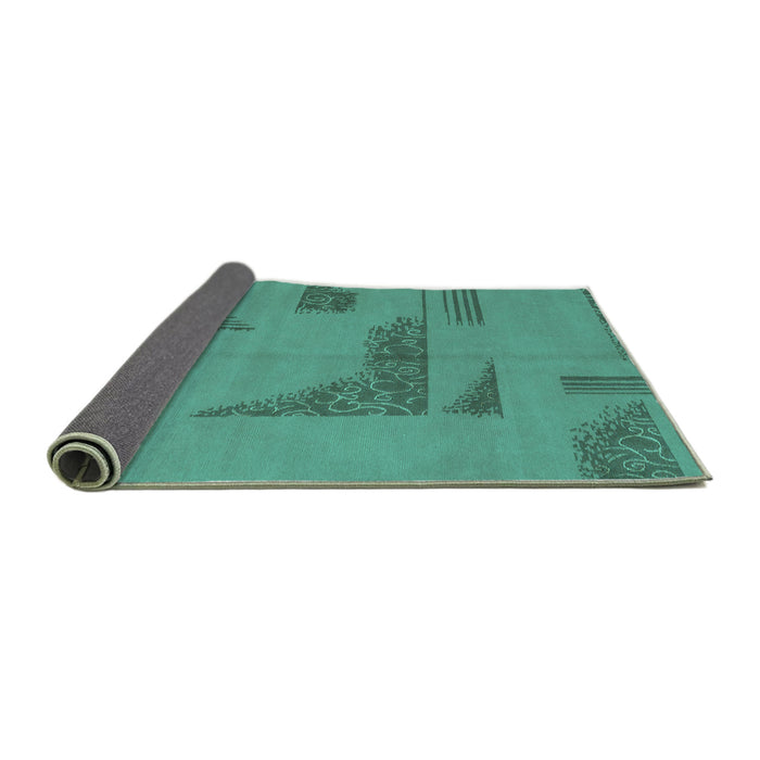 Sideview of Abstract Turquoise Modern Rug, abs1858turq