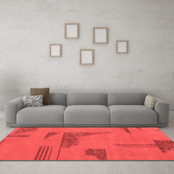 Modern Red Washable Rugs