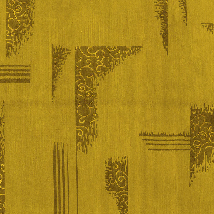 Square Abstract Yellow Modern Rug, abs1858yw