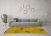 Machine Washable Abstract Yellow Modern Rug in a Living Room, wshabs1858yw