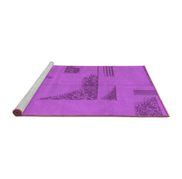 Sideview of Machine Washable Abstract Purple Modern Area Rugs, wshabs1858pur
