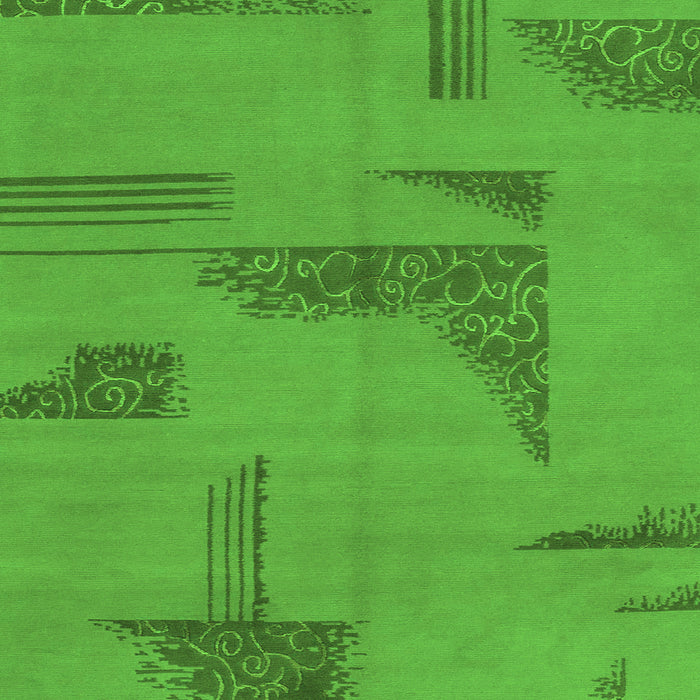 Square Abstract Green Modern Rug, abs1858grn