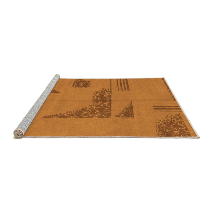 Sideview of Machine Washable Abstract Orange Modern Area Rugs, wshabs1858org