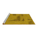 Sideview of Machine Washable Abstract Yellow Modern Rug, wshabs1858yw