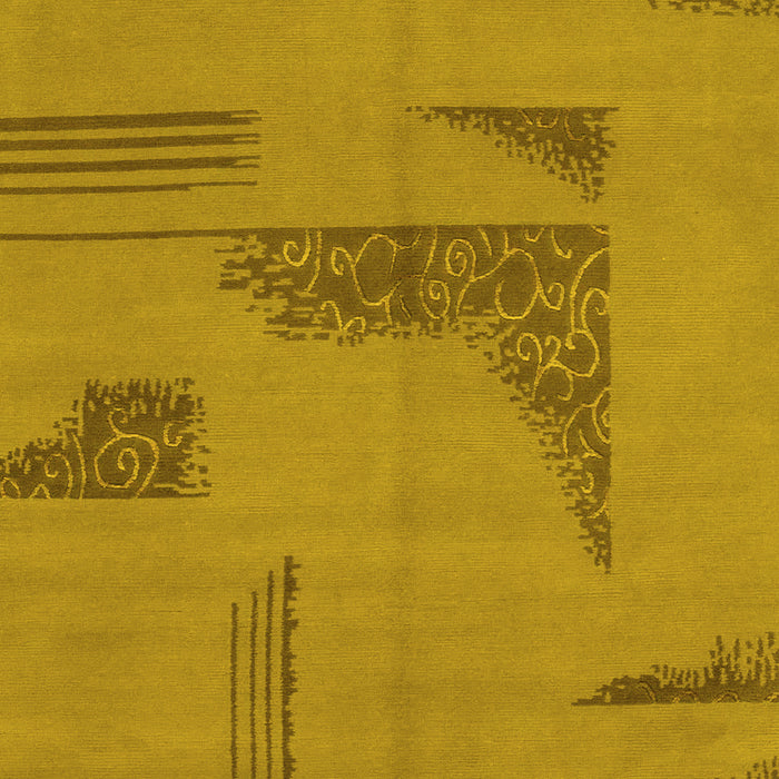 Machine Washable Abstract Yellow Modern Rug, wshabs1858yw