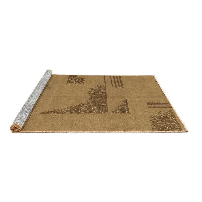 Sideview of Machine Washable Abstract Brown Modern Rug, wshabs1858brn