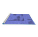 Sideview of Machine Washable Abstract Blue Modern Rug, wshabs1858blu