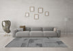 Machine Washable Abstract Gray Modern Rug in a Living Room,, wshabs1858gry