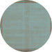 Round Abstract Light Blue Modern Rug, abs1859lblu