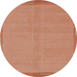 Round Machine Washable Abstract Bright Orange Rug, wshabs1859