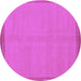 Round Machine Washable Abstract Purple Modern Area Rugs, wshabs1859pur