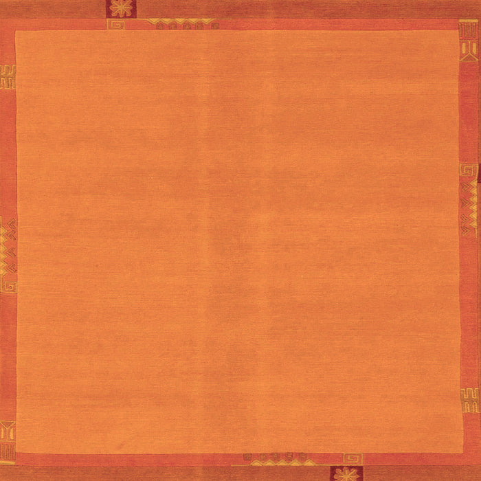 Square Machine Washable Abstract Orange Modern Area Rugs, wshabs1859org