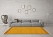 Machine Washable Abstract Yellow Modern Rug in a Living Room, wshabs1859yw