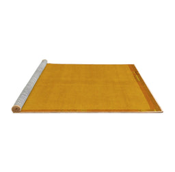 Sideview of Machine Washable Abstract Yellow Modern Rug, wshabs1859yw