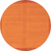 Round Machine Washable Abstract Orange Modern Area Rugs, wshabs1859org