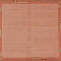 Square Machine Washable Abstract Bright Orange Rug, wshabs1859