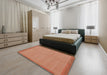 Abstract Bright Orange Modern Rug in a Bedroom, abs1859