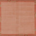 Square Abstract Bright Orange Modern Rug, abs1859