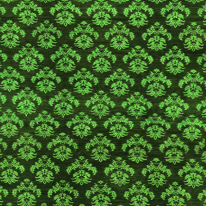 Square Machine Washable Abstract Green Modern Area Rugs, wshabs185grn