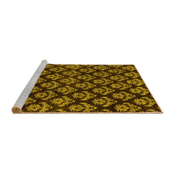 Sideview of Machine Washable Abstract Yellow Modern Rug, wshabs185yw