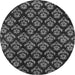 Round Abstract Gray Modern Rug, abs185gry