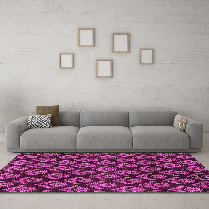 Machine Washable Abstract Pink Modern Rug in a Living Room, wshabs185pnk