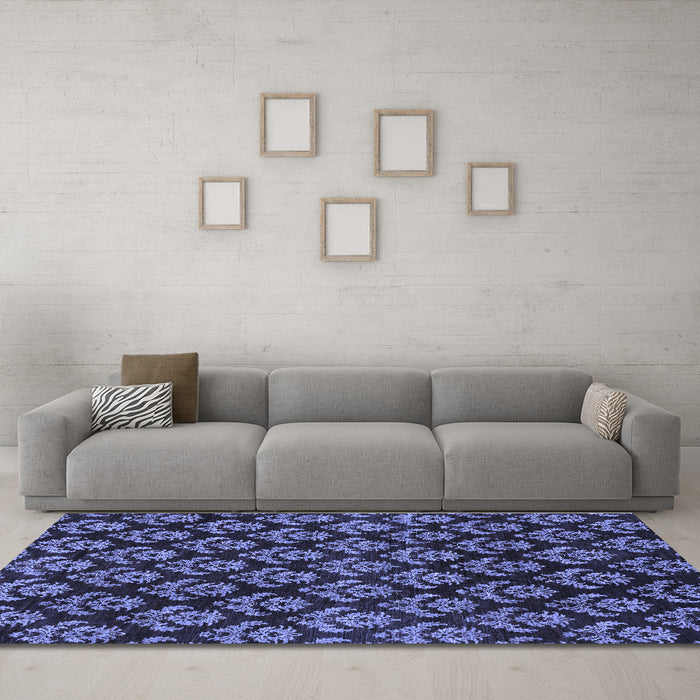 Machine Washable Abstract Blue Modern Rug in a Living Room, wshabs185blu