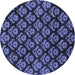 Round Abstract Blue Modern Rug, abs185blu